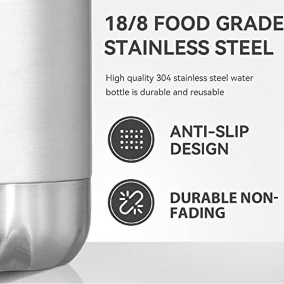 1 Pk FINEDINE Double Walled Vacuum Insulated Stainless Steel Water Bottle - Picture 8 of 9